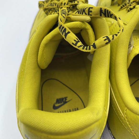 NIKE Women's Air Force 1 Low SE Premium OVERBRANDING in BRIGHT CITRON sz  9-VGUC - Picture 10 of 15